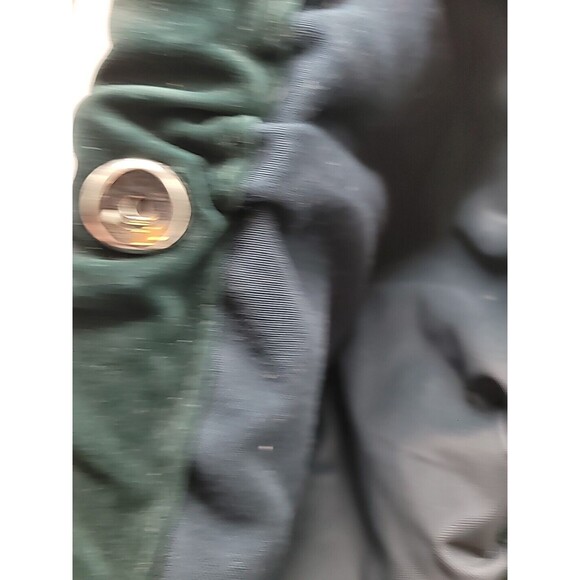 Vintage Holiday Fair Green Canvas Bag Purse Floral Embroidery Wood Handles - Picture 11 of 16